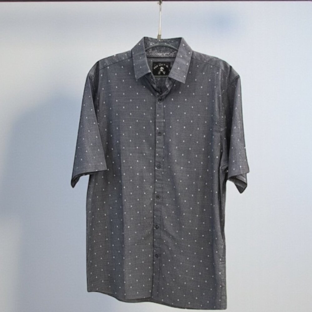 Rock Roll n Soul Skull Print Button Down Western Rocker Shirt XL NWT